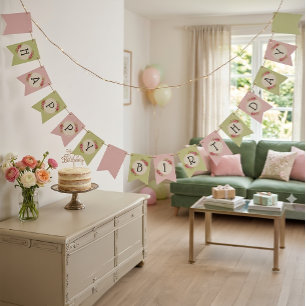 Drapeau de fanions de cadre de roses shabby chic v