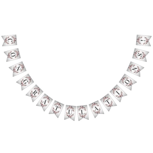 Drapeau de fete florale rose et blanc (Tout)