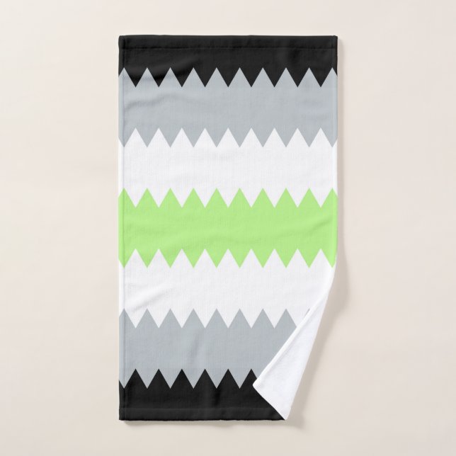 Drapeau de fierté Agender Abstrait Groovy Boho Zig (Serviette à main)