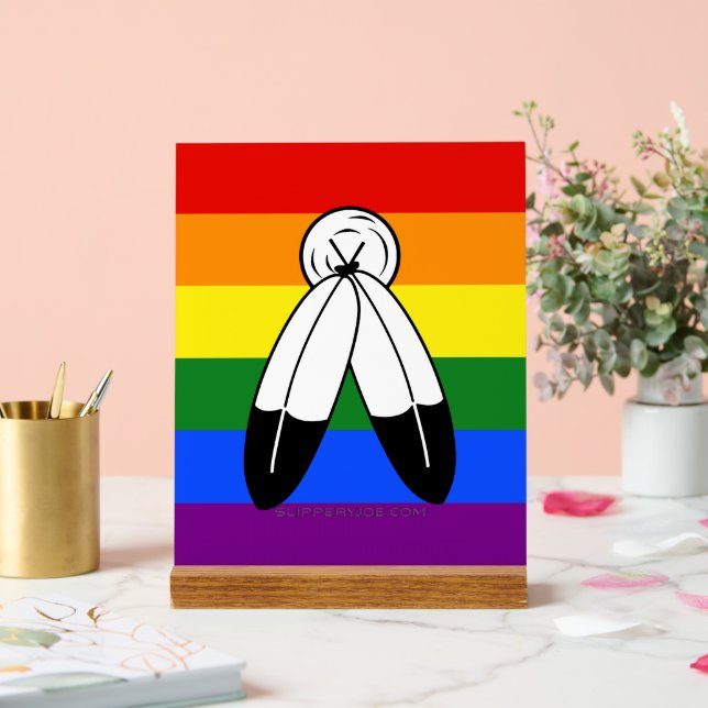 Drapeau de fierté bispirituel de SlipperyJoe's sym (Mariage)