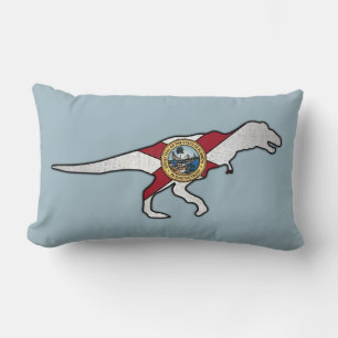 Drapeau de Floride trex dinosaure lancer oreiller