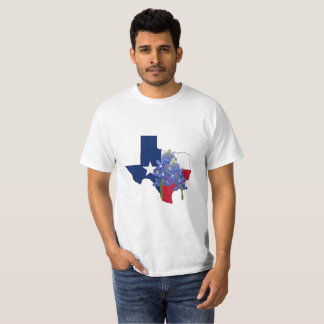 Drapeau de forme d'état du Texas et T-shirt de