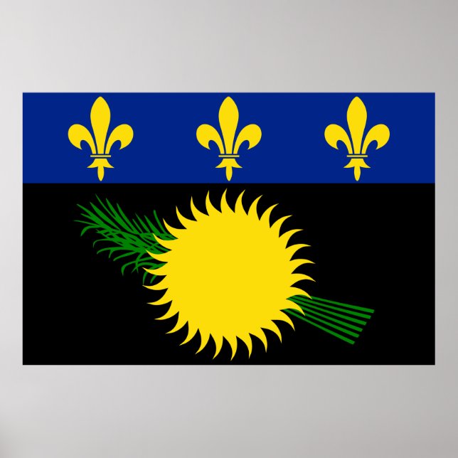 Drapeau de Guadeloupe Poster (Devant)
