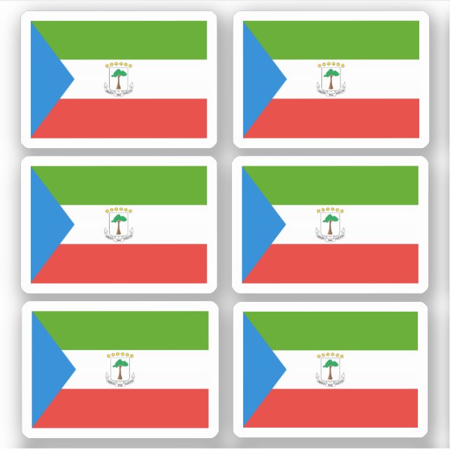 Drapeau de Guinée équatoriale - un Sticker collect (Devant)