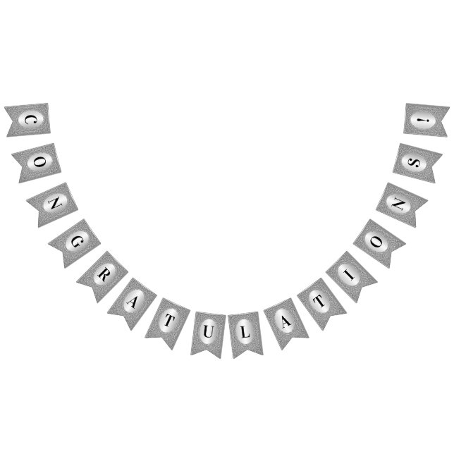 Drapeau de guirlande à cadre pailleté argent (Tout)