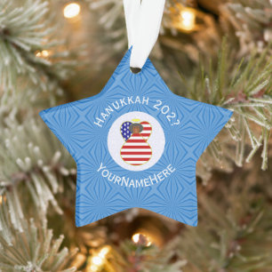 Drapeau de Hanukkah personnalisé de l'ange noir de