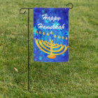 Bonne Hanoukka Blue & Gold Menorah