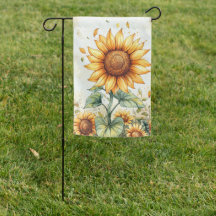 Drapeau de jardin de bienvenue tournesol