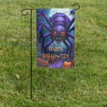Drapeau du jardin d'Halloween Spider Monster