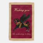 Elegant Black Vintage Pegasus Carousel Horse