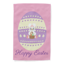 Drapeau de jardin fantaisiste du lapin de Pâques e