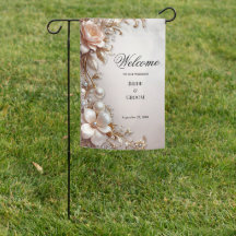Drapeau de jardin Fleurs roses et blanches douces