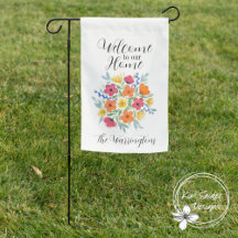 Flore d'aquarelle personnalisée "Bienvenue à notre