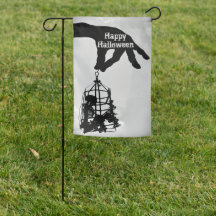 Drapeau de jardin Halloween Squelette main