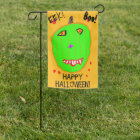 Halloween Zombie vert et Citrouilles orange