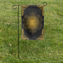 Monogramme Noir et Or avec éléments décoratifs