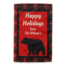 Ours noir plaid rouge personnalisé
