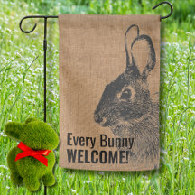 Simple Moderne Lapin Noir Bienvenue