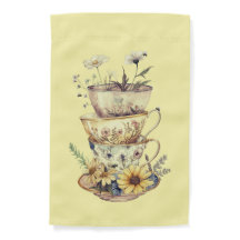 Drapeau de jardin Tasses à thé charmantes et pâque