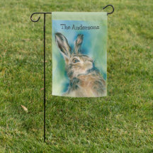 Wild Hare Exuberance Pastel Art Nom personnalisé