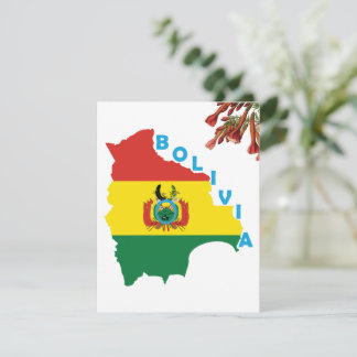 Drapeau de la Bolivie sur la carte du pays