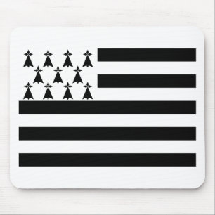Drapeau de la Bretagne Breizh Gwenn ha Du Britanny Mouse Pad