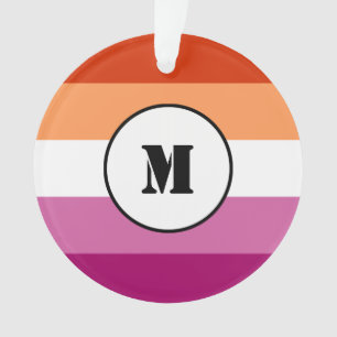 Drapeau de la fierté lesbienne avec monogramme