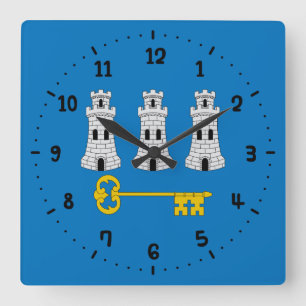Drapeau de La Havane, Cuba Carré Horloge murale