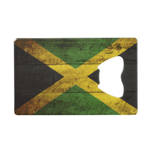 Drapeau de la Jamaïque sur le vieux grain en bois