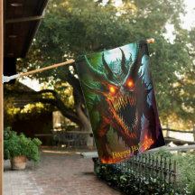Drapeau de la maison d'Halloween Monster géant