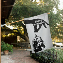 Drapeau de la maison Halloween Squelette main