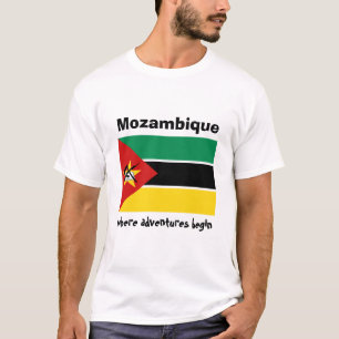 Drapeau de la Mozambique + Carte + T-shirt des