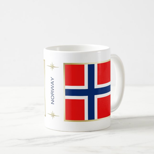 Drapeau de la Norvège + Tasse de carte (Devant droit)