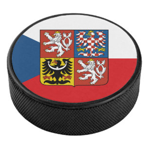 Drapeau de la République tchèque avec armoiries su