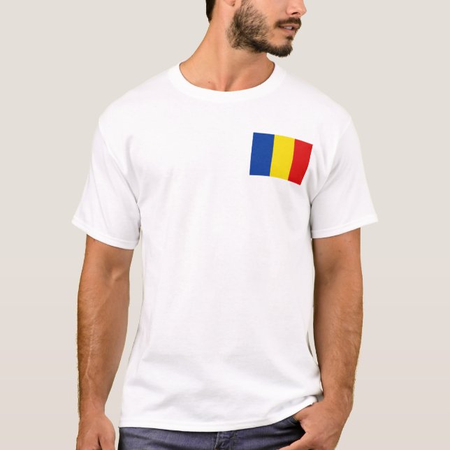Drapeau de la Roumanie et T-shirt de carte (Devant)