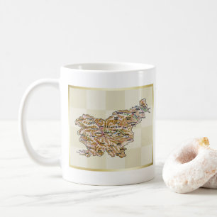 Drapeau de la Slovénie + Tasse de carte