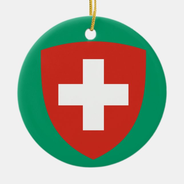 Drapeau de la SUISSE Ornement de Noël (Devant)