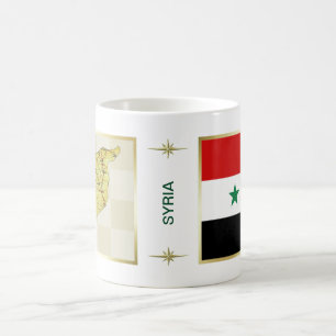 Drapeau de la Syrie + Tasse de carte