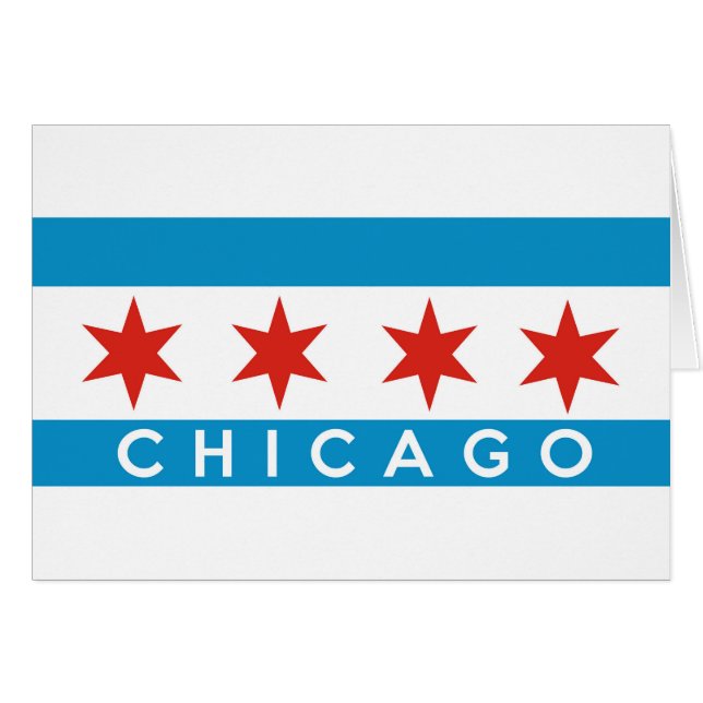 drapeau de la ville de chicago amérique nom du tex (Devant horizontal)