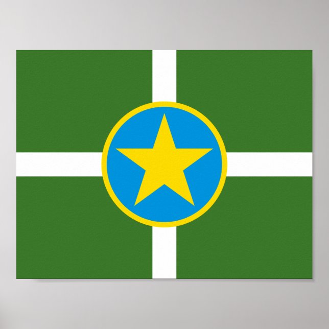Drapeau de la ville de Jackson, Mississippi Poster (Devant)