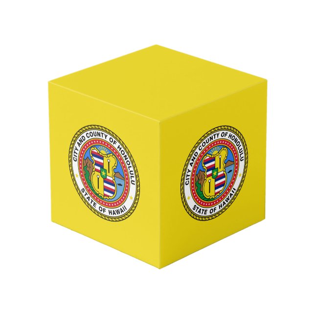 Drapeau de la ville d'Honolulu, Hawaii Cube (Angle devant)