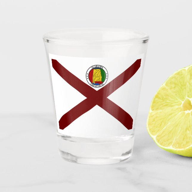 Drapeau de l'Alabama en verre abattu (Devant)