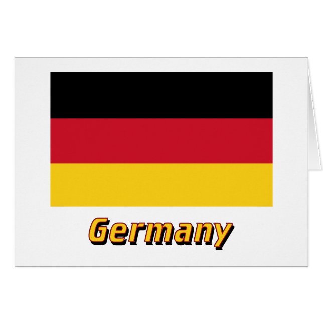 Drapeau de l'Allemagne avec le nom (Devant horizontal)