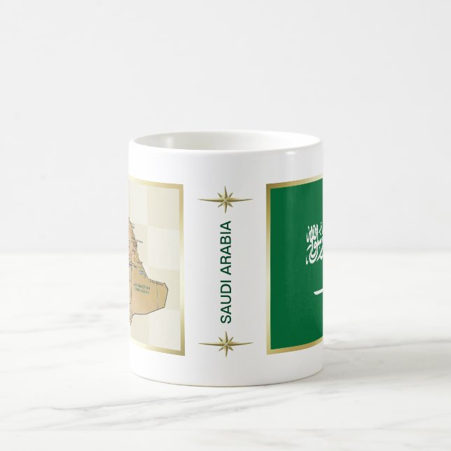 Drapeau de l'Arabie Saoudite + Tasse de carte (Centre)