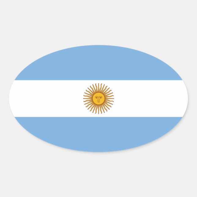 Drapeau de l'Argentine Sticker (Oval) (Devant)