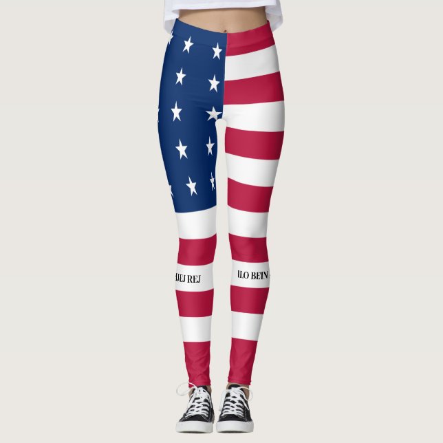 Drapeau de l'atoll de Bikini patriotique Leggings (Devant)
