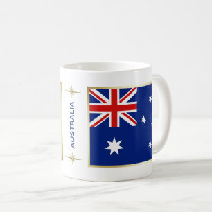 Drapeau de l'Australie + Tasse de carte