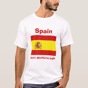 Drapeau de l'Espagne + Carte + T-shirt des textes