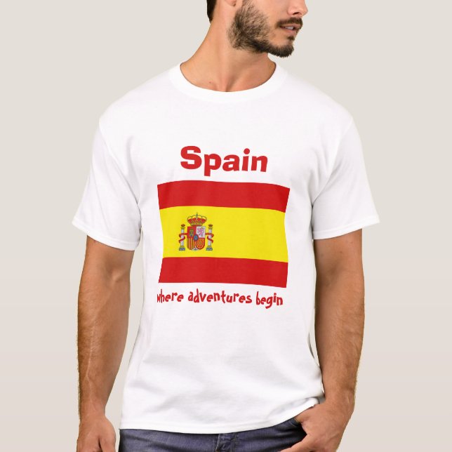 Drapeau de l'Espagne + Carte + T-shirt des textes (Devant)