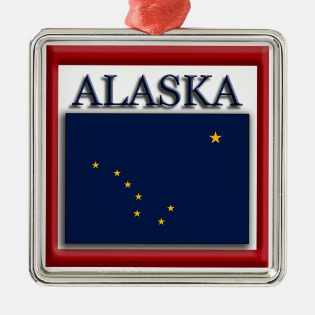 drapeau de l'état de l'Alaska Ornement de Noël (Devant)